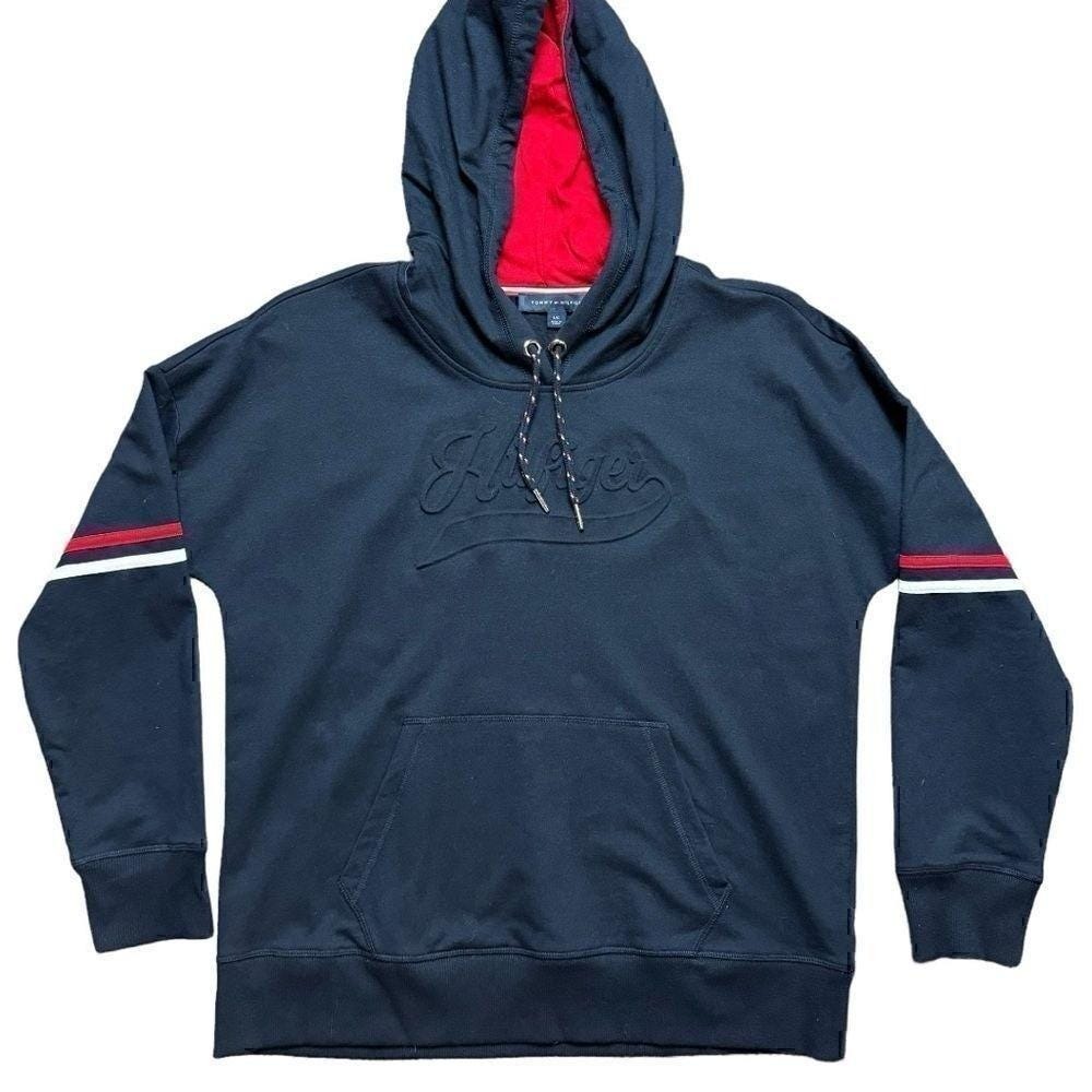 Tommy Hilfiger Womens Navy Blue Hoodie Size XL